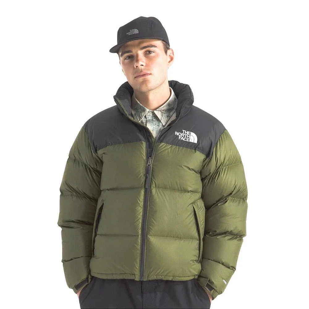 The North Face 1996 Retro Nuptse Puffer Jacket Olive Green Black 700 Down M